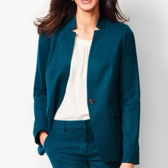 NWT Talbots Black Virgin Wool Notch Collar Single Button Blazer 24W - Picture 13 of 14